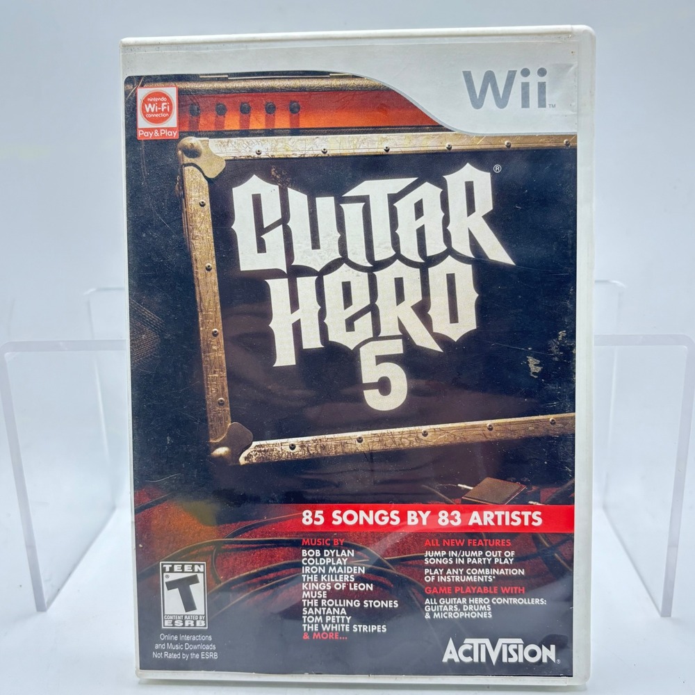 Guitar Hero 5 Nintendo Wii CIB Activision Rock Music Game with Manual RVL P SXEE